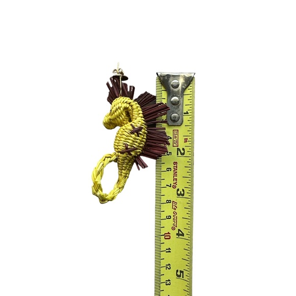 Large Texture Boho Statement Colombian Iraca Earrings - Picture 5 of 7